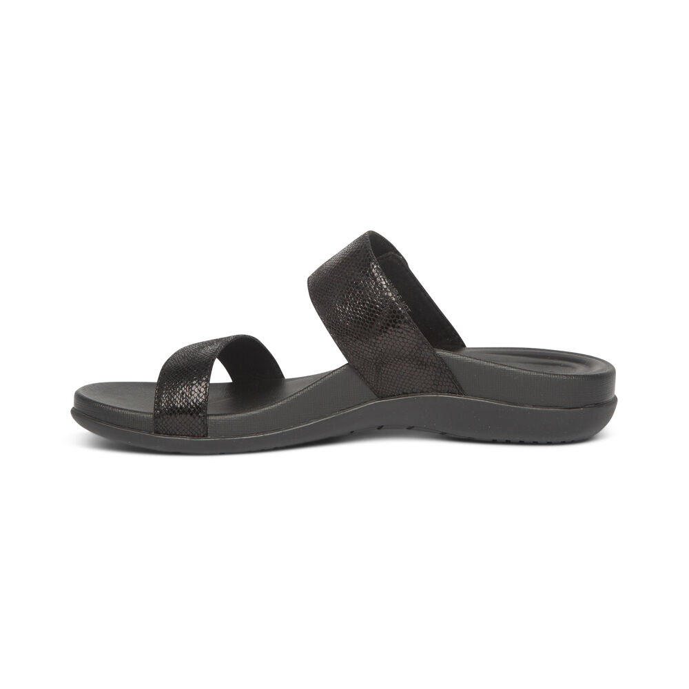 Aetrex Women's Mimi Water-Friendly Sandals - Black | USA 2OP46VA